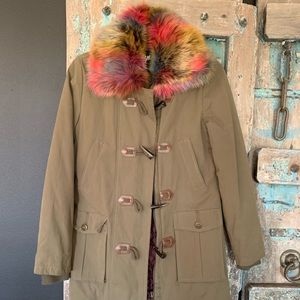 Rainbow faux fur jacket